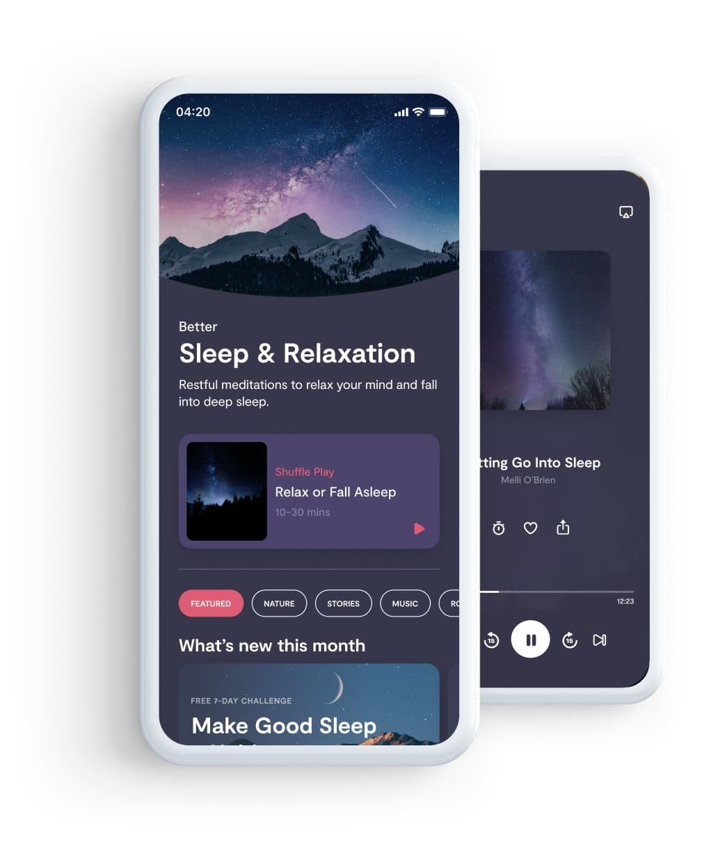 Guided sleep meditations, music and soundscapes